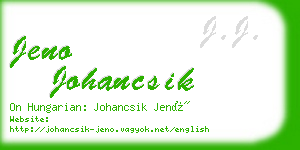 jeno johancsik business card